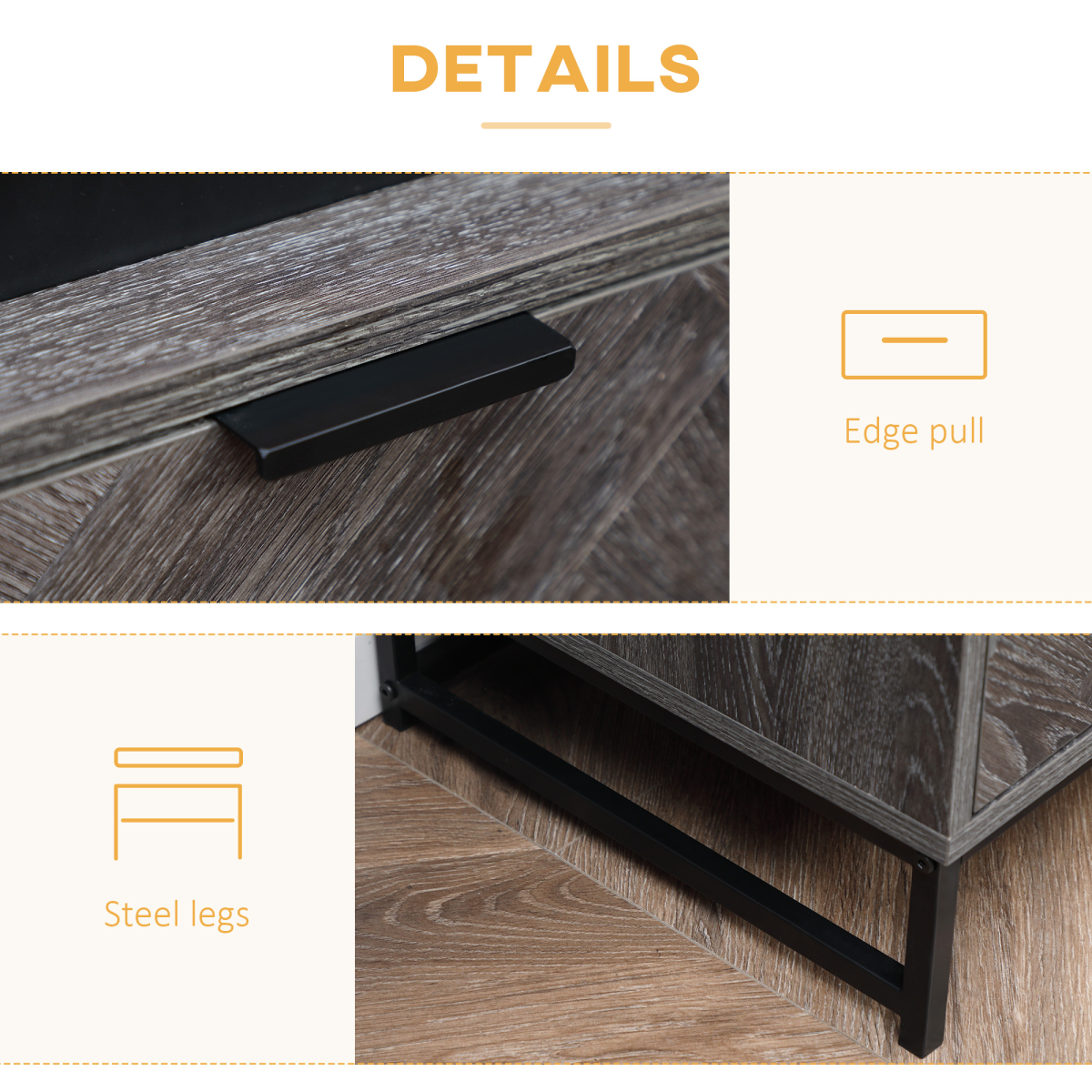 Nightstand with Drawer and Shelf, Bedside End Table