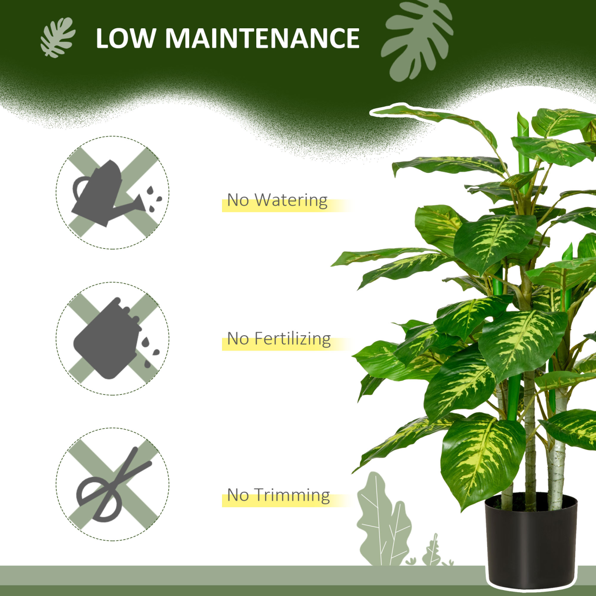 HOMCOM Artificial Evergreen Tree in Nursery Pot, 95cm, 42 Plastic Leaves