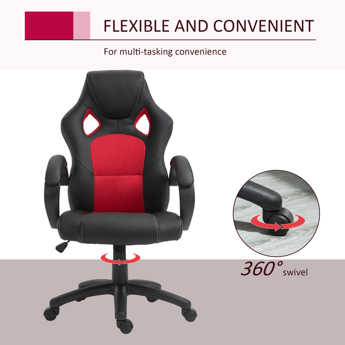 Vinsetto Executive Swivel Office Gaming Chair, PU Leather, Black