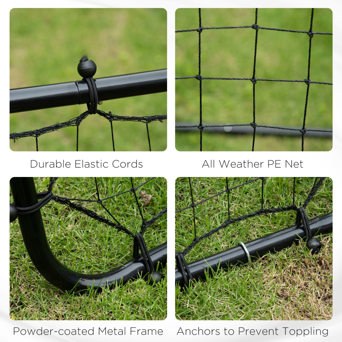HOMCOM Rebounder Net Training Goal for Kids and Adults - Black