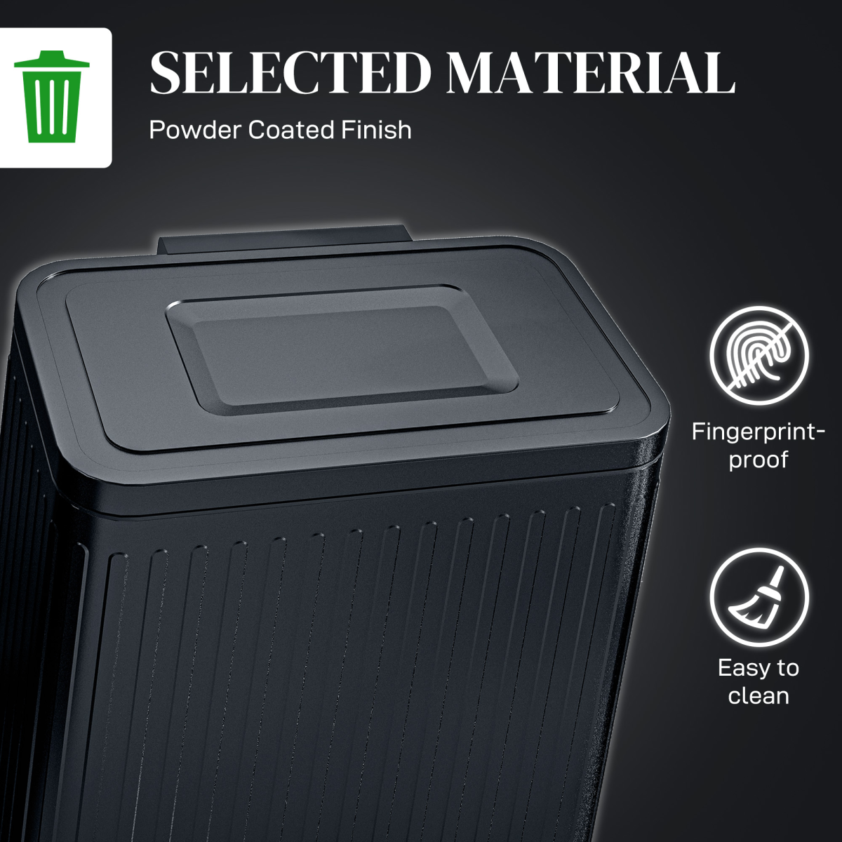 HOMCOM 2 x 20L Double Pedal Bin with Soft-Close Lid, Black