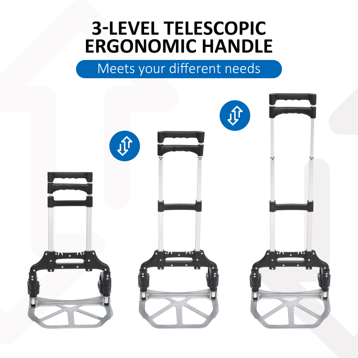 HOMCOM Aluminium Foldable Hand Truck Trolley, 70kg Load Capacity
