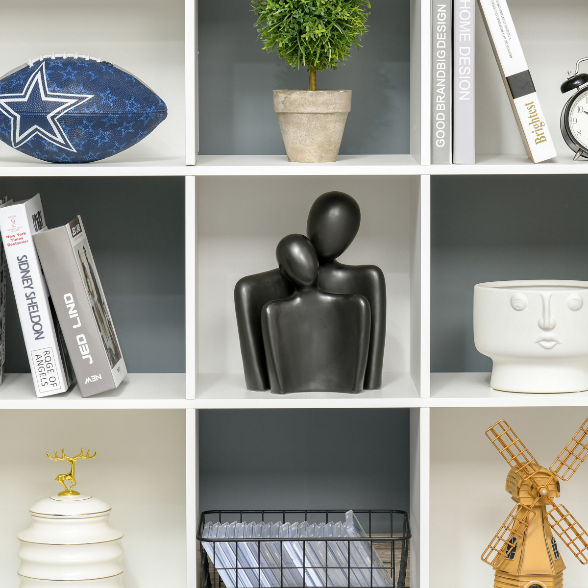 White 9-Cube Storage Cabinet Bookcase for Home Office