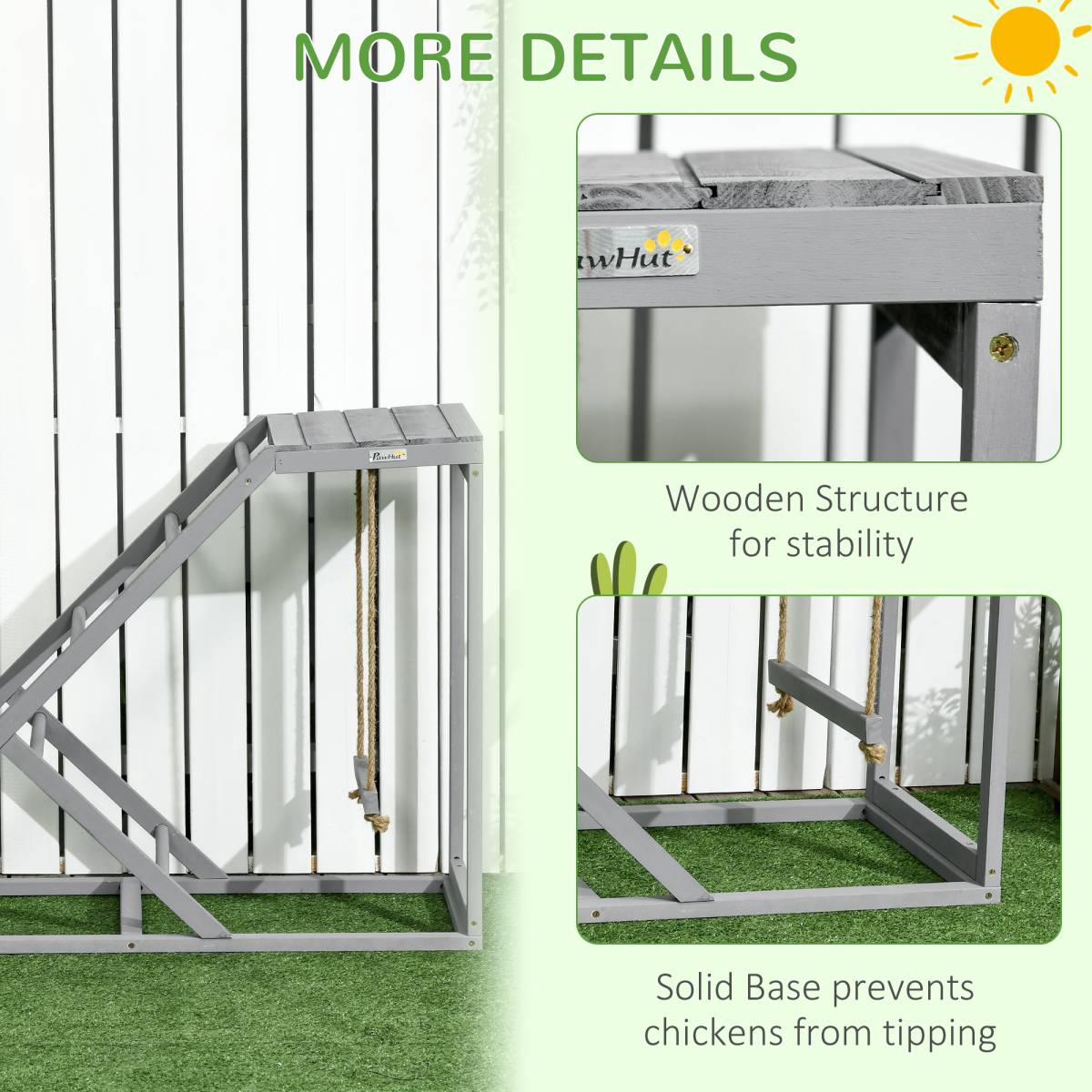 PawHut Chicken Coop Toy with Swing, Ladder & Platform for 2 Chickens