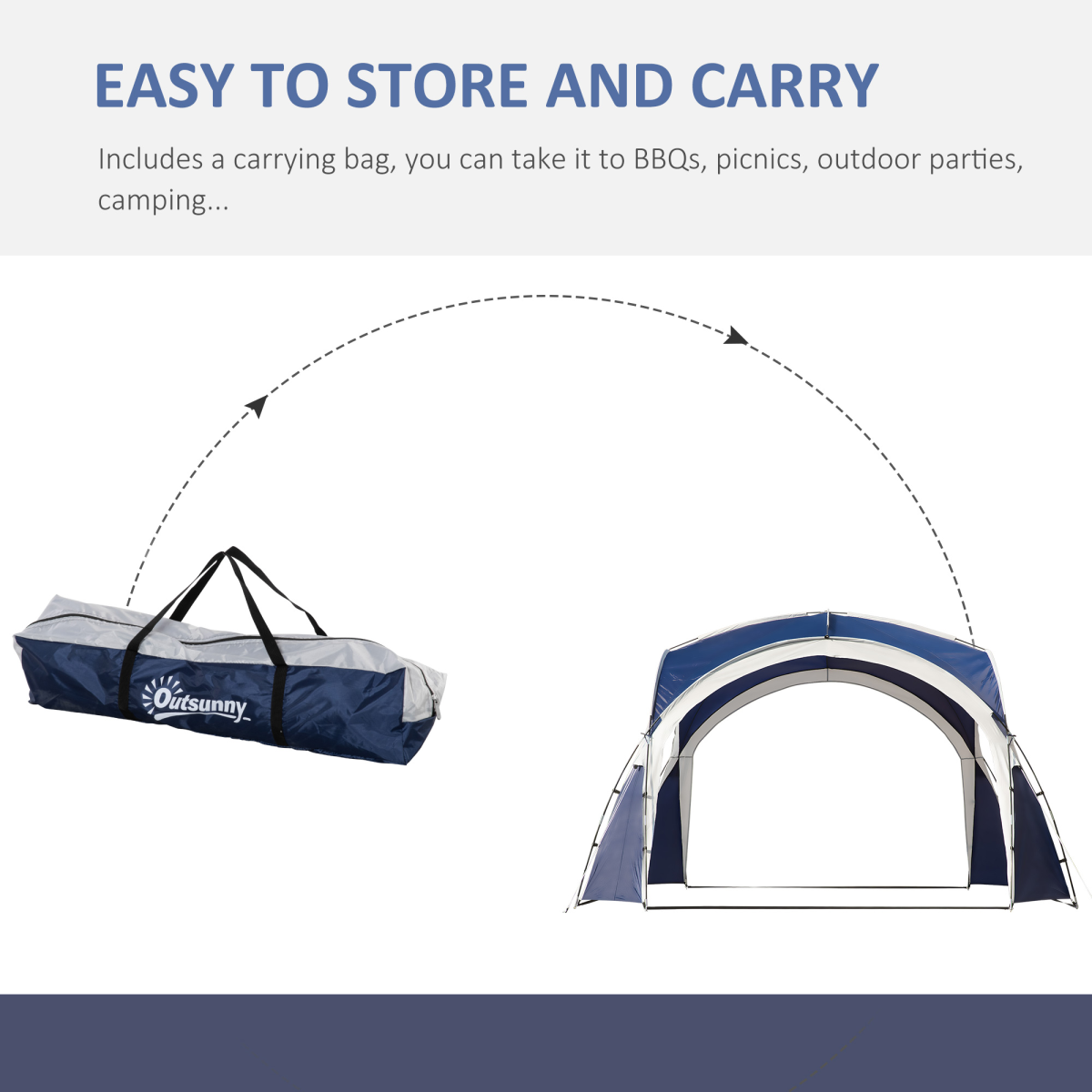 Outsunny 3.5 x 3.5m Dome Gazebo Party Tent Shelter