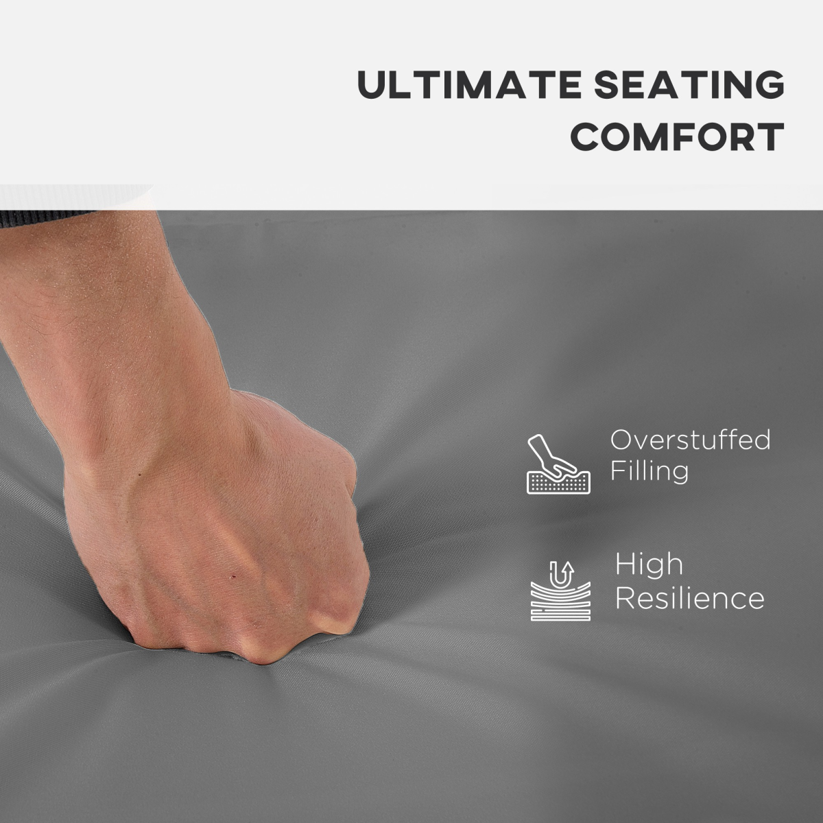 Outsunny 3 Piece Outdoor Replacement Cushion Set for Garden Furniture, 2 Single and 1 Double Seat Cushions