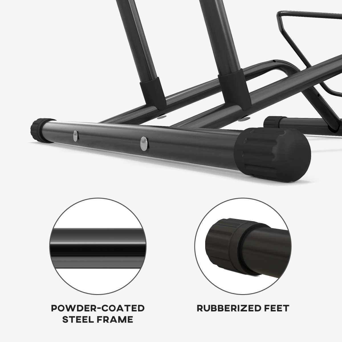 SPORTNOW Steel Bike Storage Rack with Auto-Lock for Indoor Use