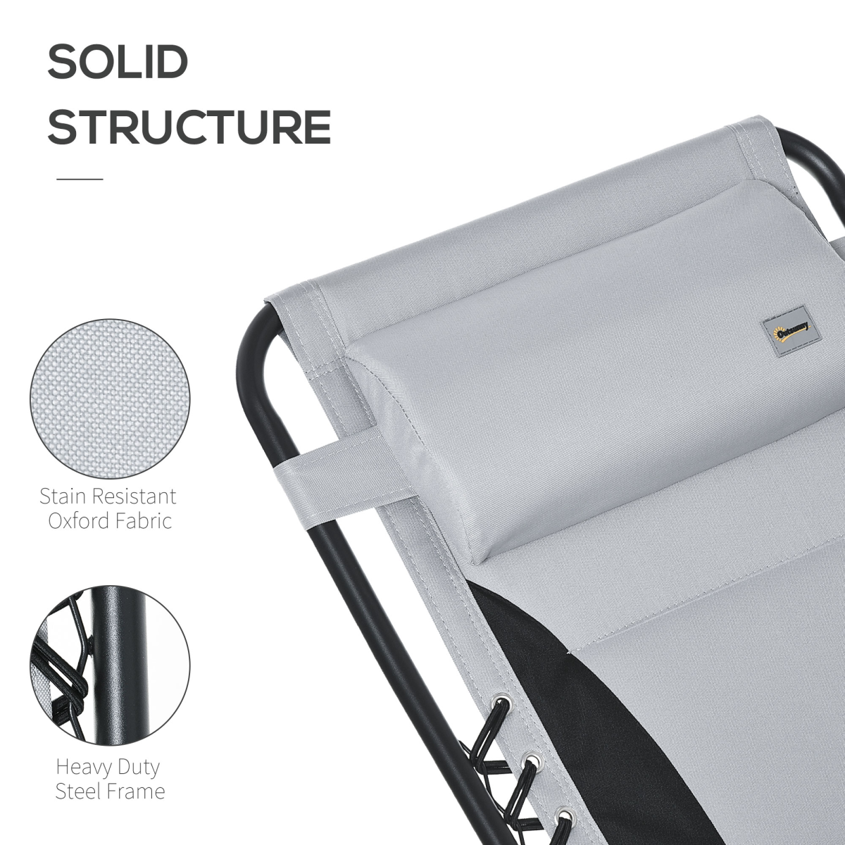 Outsunny Zero Gravity Folding Recliner with Cup Holder Tray, Adjustable Light Grey