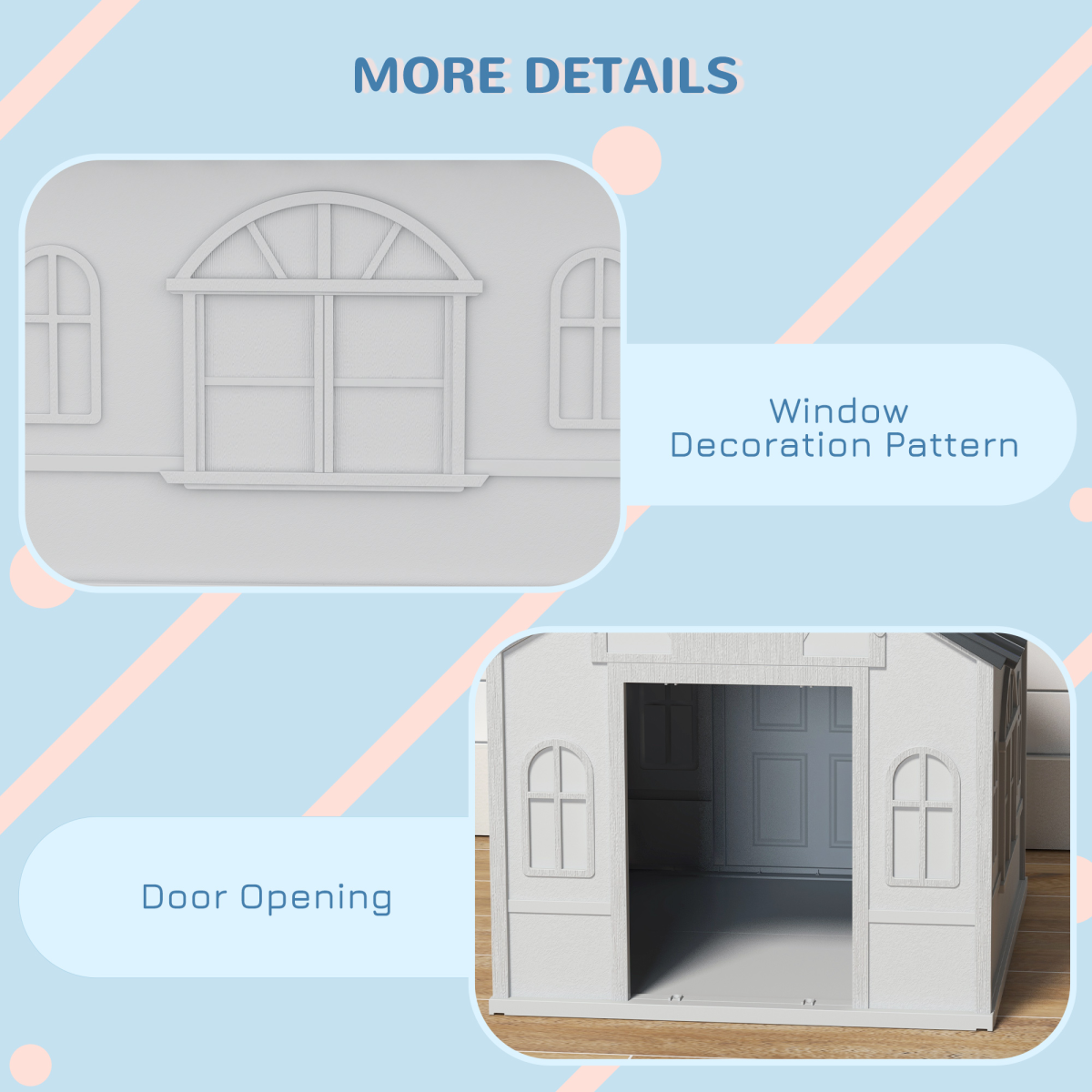 PawHut Water-Resistant Grey Dog House for Medium Dogs