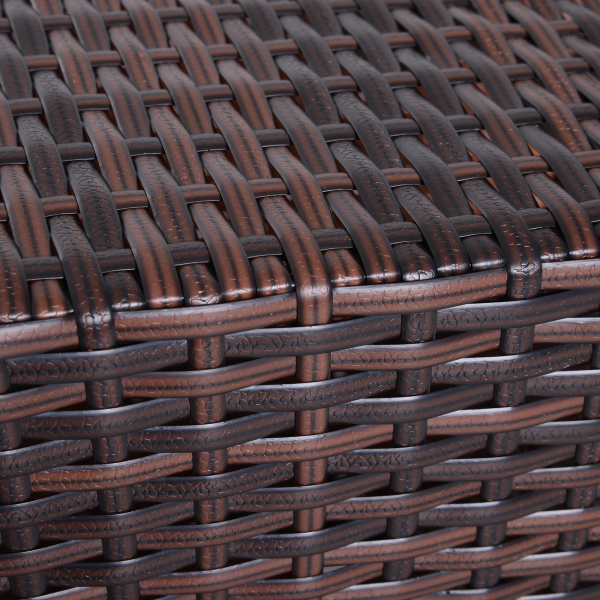 Outsunny PE Rattan Wicker Tea Coffee Table with Umbrella Hole and Storage Shelf, Mixed Grey