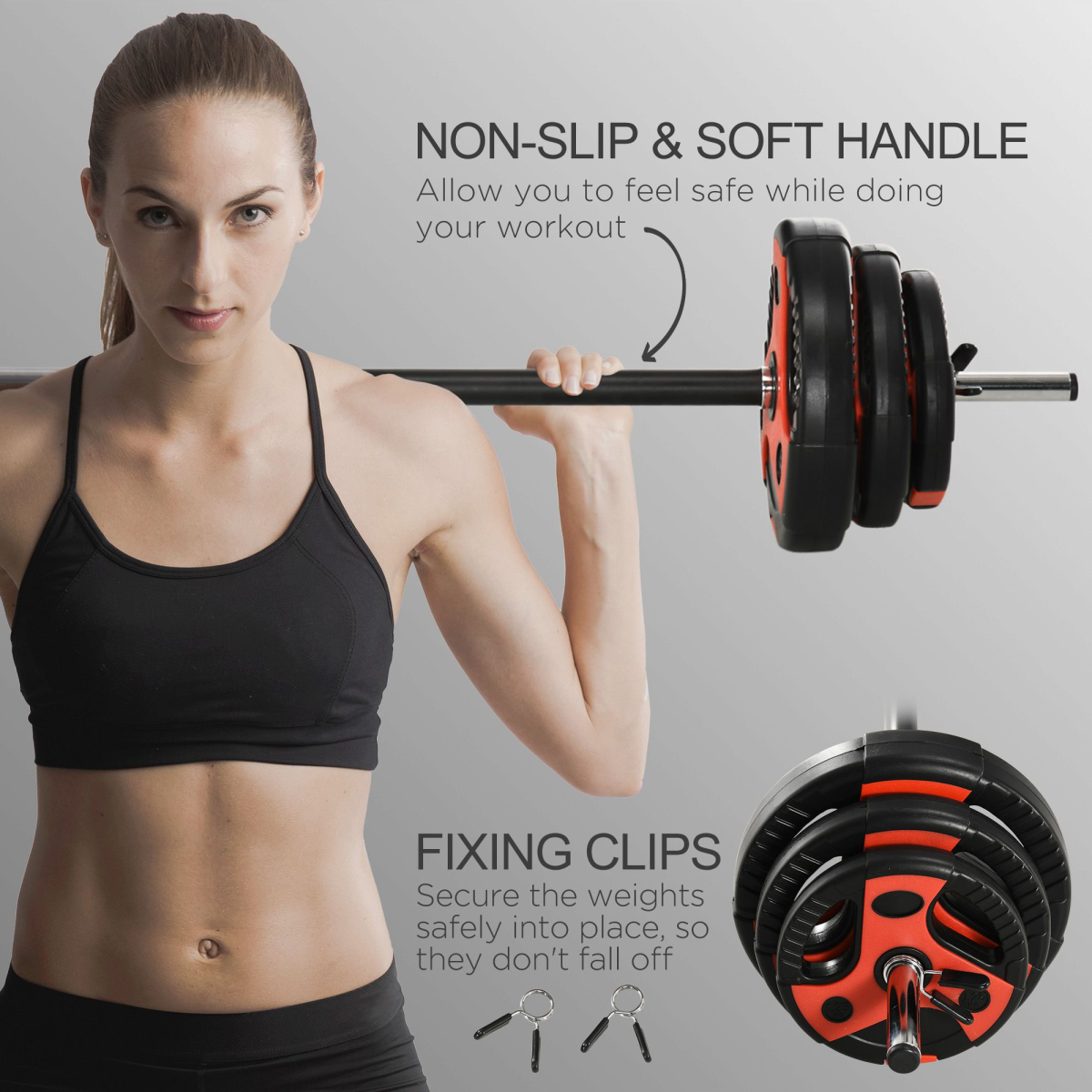 SPORTNOW 20kg Adjustable Barbell Weight Set for Home Gym
