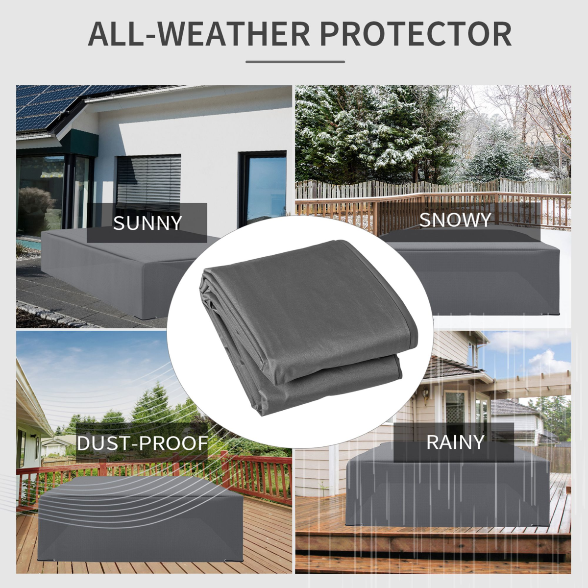 Outdoor Garden Furniture Cover, Water & UV Resistant, 225 x 210cm