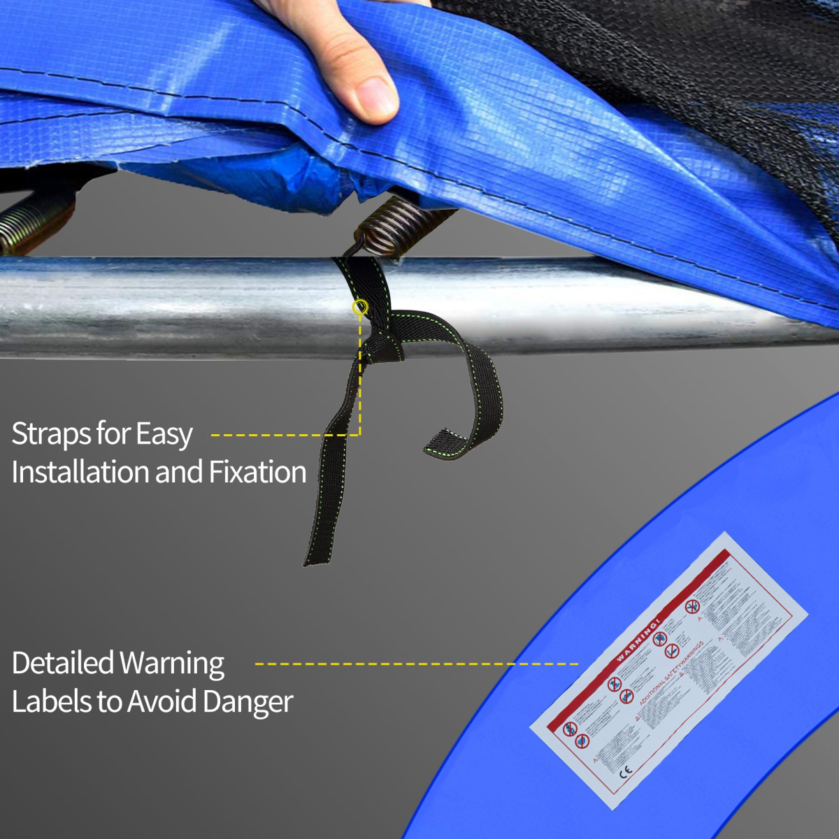 HOMCOM 8FT Trampoline Replacement Safety Pad, PVC Spring Cover Padding, 244cm x 28cm