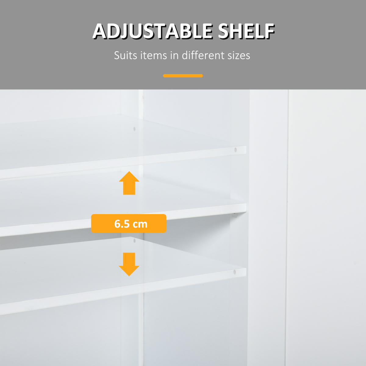 kleankin White Bathroom Floor Storage Cabinet with 2 Drawers, Cupboard and Adjustable Shelf, 75H x 60L x 30Wcm