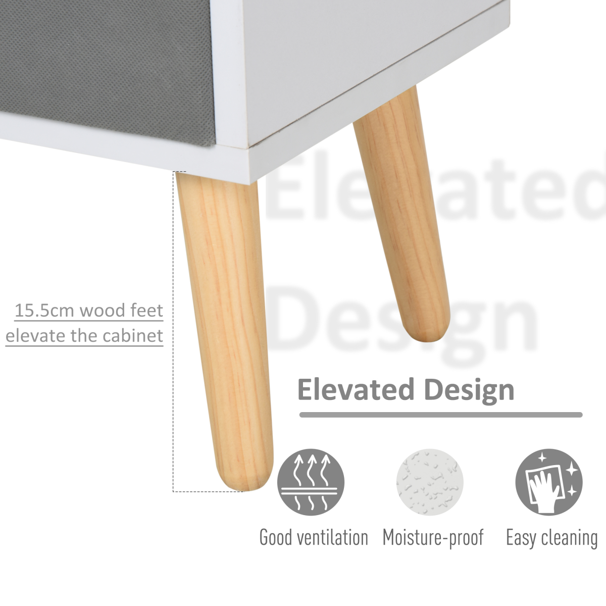 Freestanding 4-Cube Storage Cabinet Bookcase with 2 Fabric Drawers
