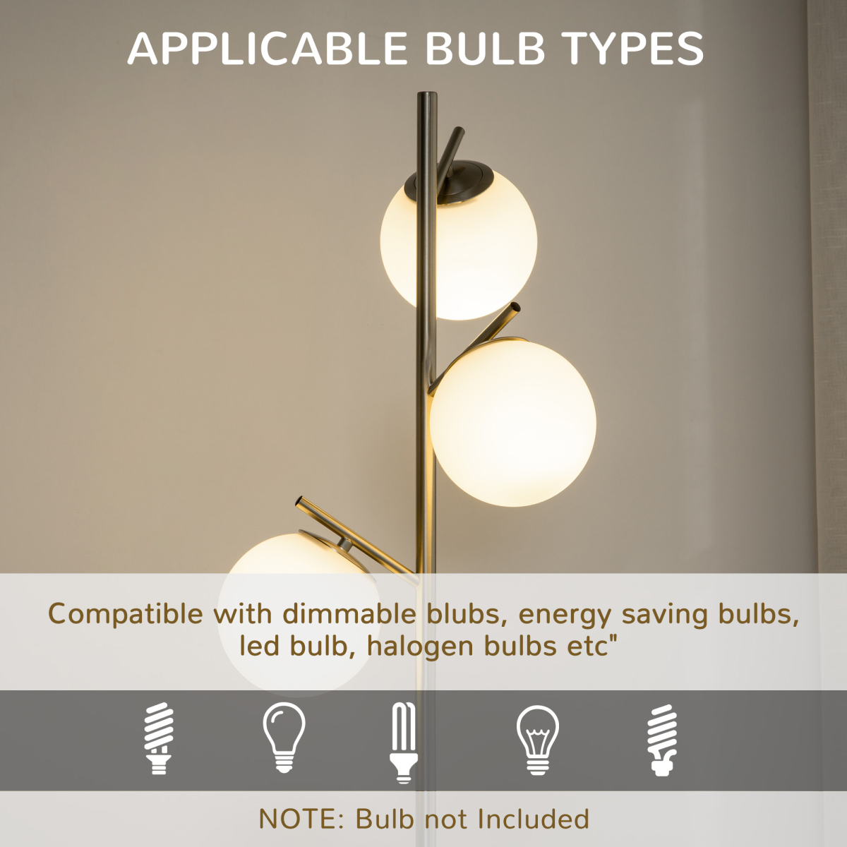 Modern 3-Light Silver Tree Floor Lamp with Globe Shades