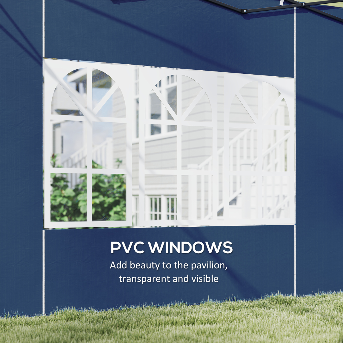 Outsunny 2-Pack Blue Gazebo Side Panels for 3x3m/3x6m Canopy