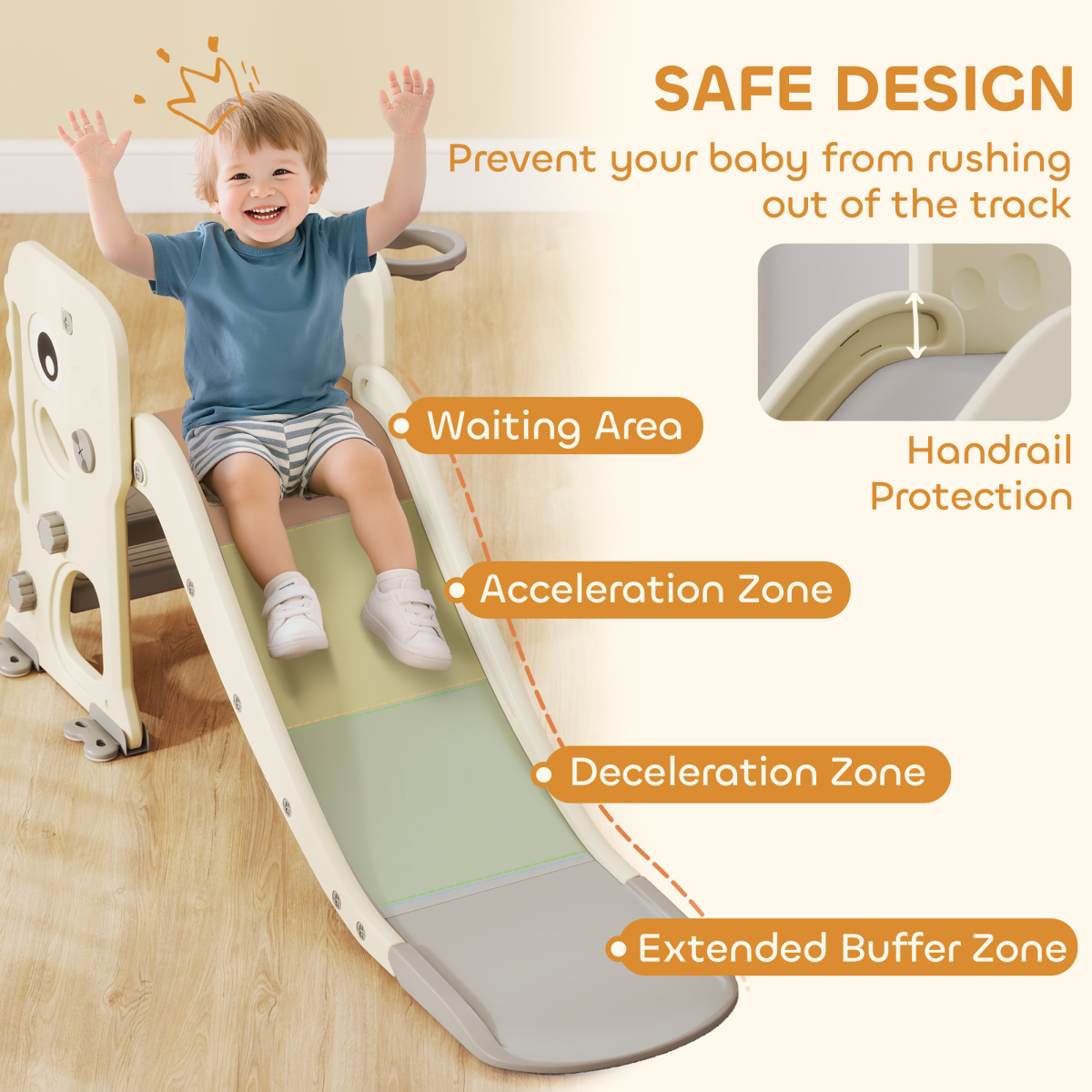 AIYAPLAY Foldable 3-in-1 Kids Slide, Climber & Basketball Hoop