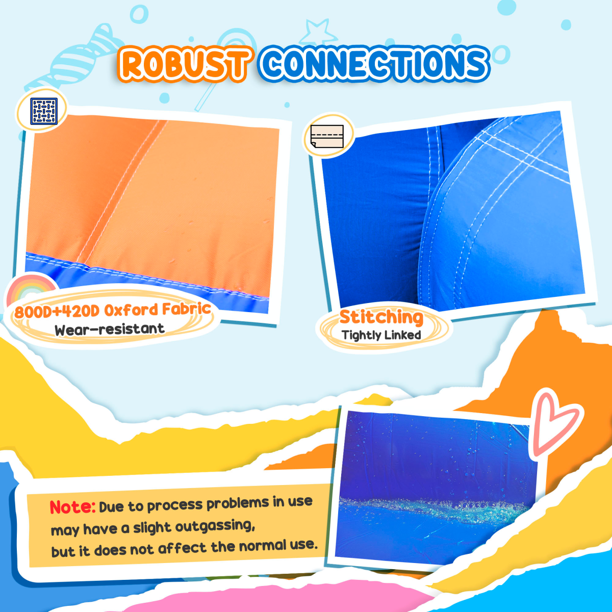 Outsunny Inflatable Water Bounce House with Slide, Pool & Blower