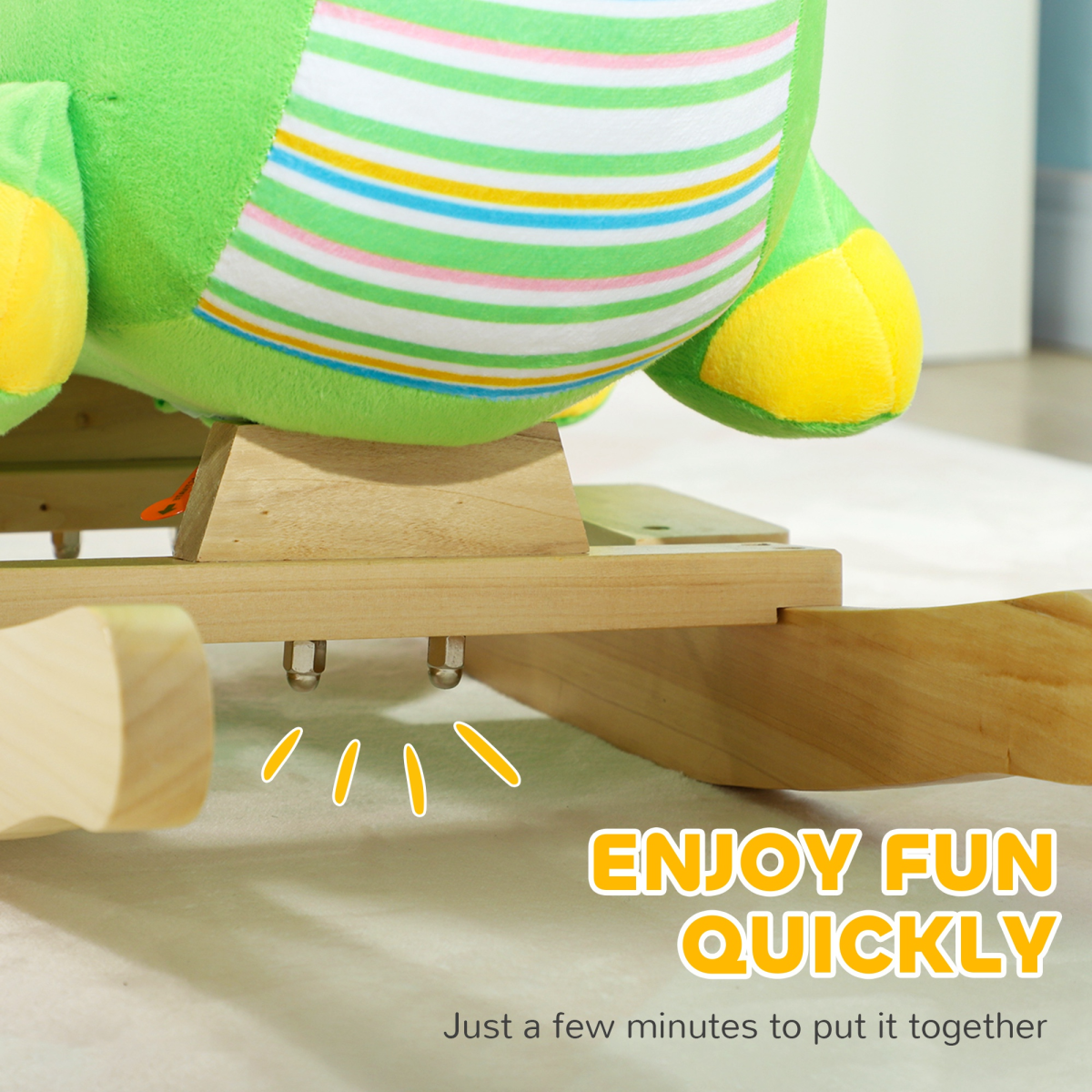 AIYAPLAY Dinosaur Baby Rocker with Animal Sound, Green
