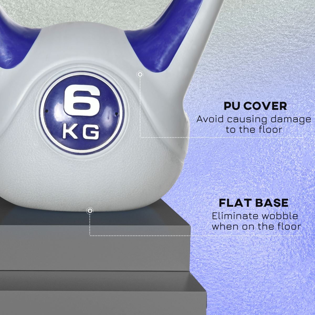SPORTNOW 6kg Kettlebell with Handle for Home Gym, Purple/Grey