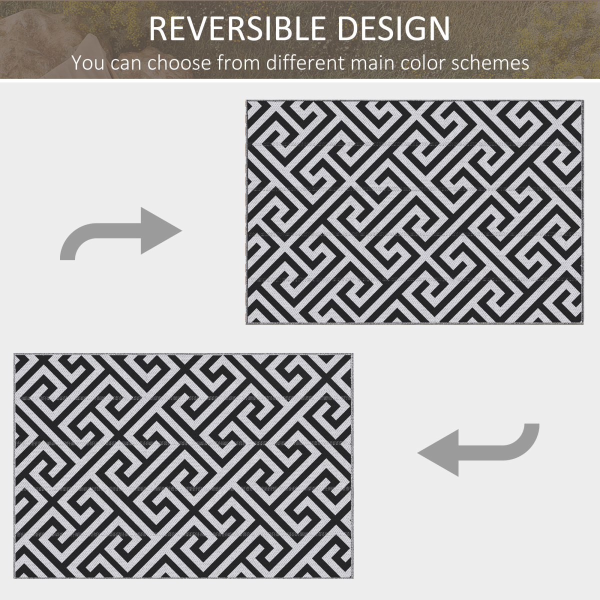 Portable Reversible Outdoor Rug 121x182cm Polypropylene