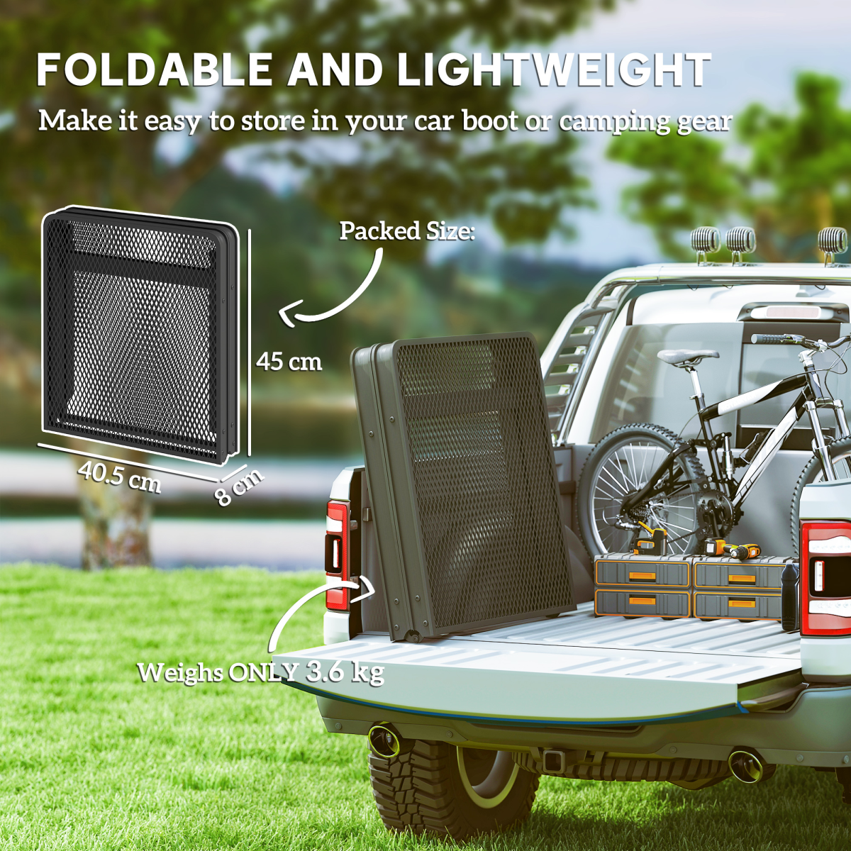 Outsunny Folding Camping Table with Adjustable Heights, Mesh Top