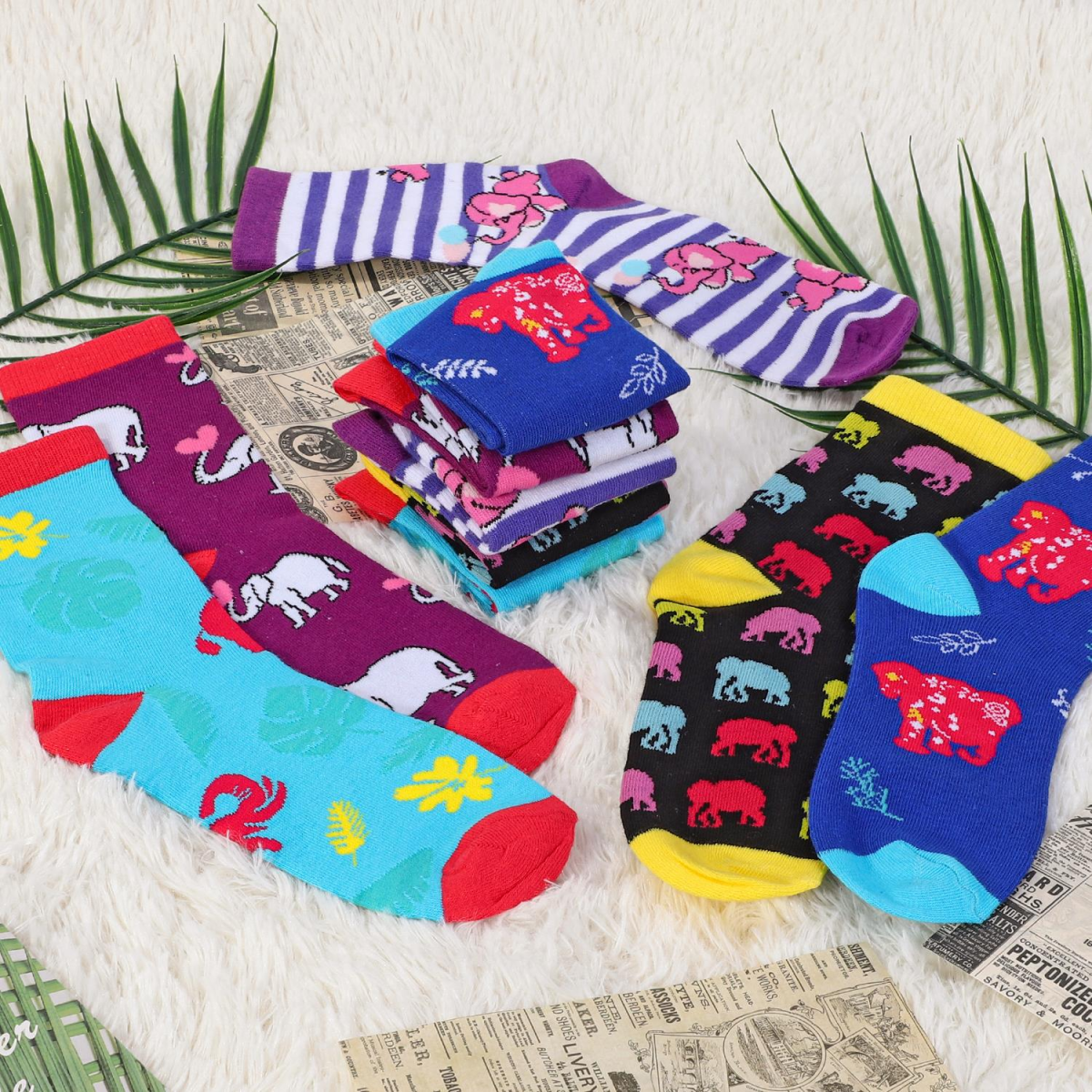 Vinsani Elephant Socks 5 Pack 1010413