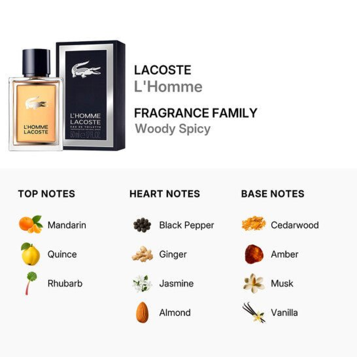 Lacoste L'Homme Fresh Woody Eau de Toilette Spray 50ml