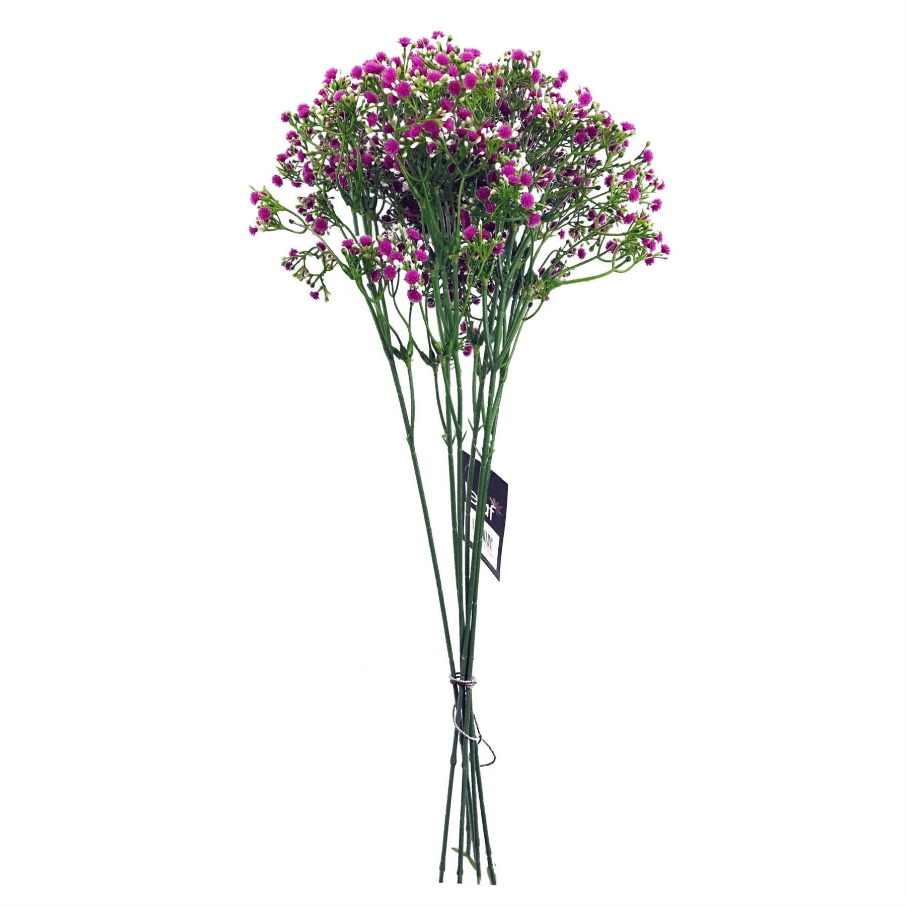 Leaf 55cm Pink Gypsophila Artificial Flower Stem with Wired Shapable Stem