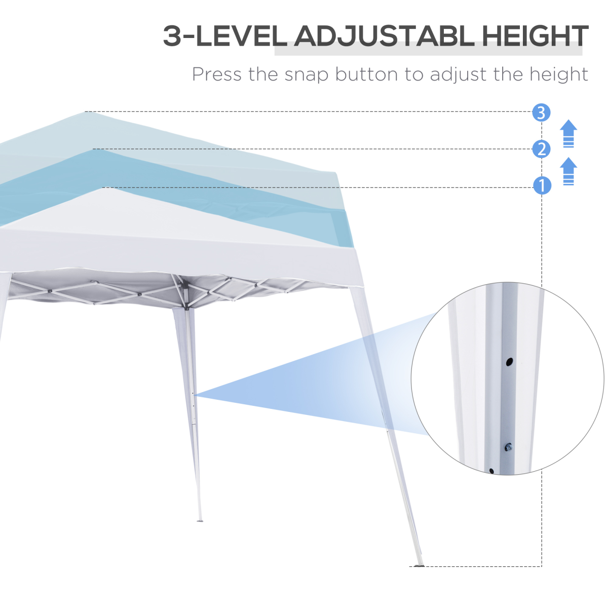 Outsunny Pop-Up Party Tent, 3 x 3 m, Water-Resistant, White