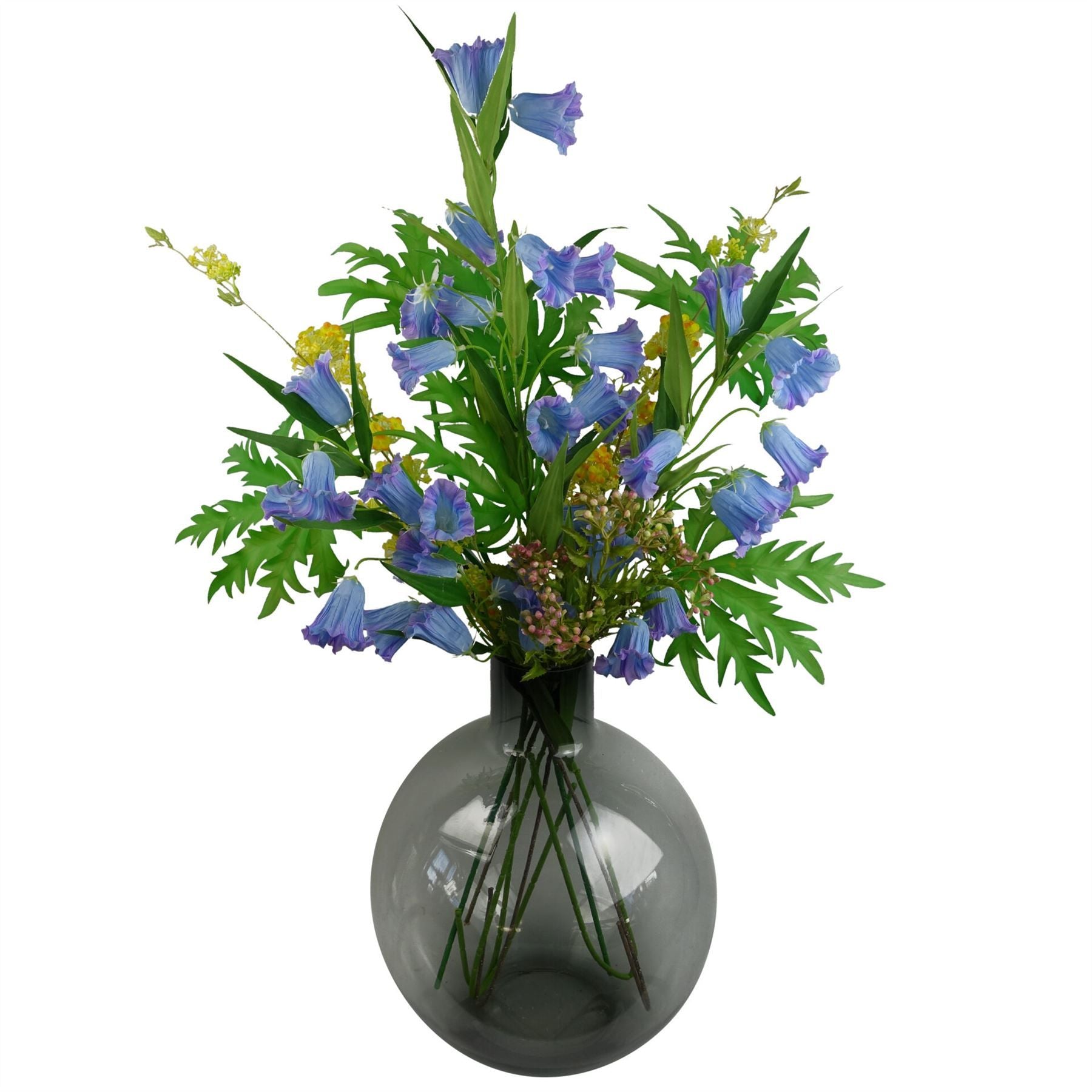 Leaf Pack of 6 55cm Artificial Foliage Stems with Pink Berries