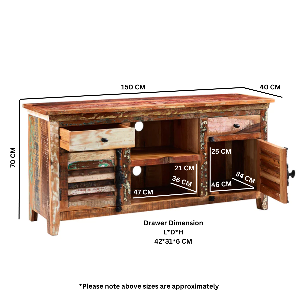 Coastal Large Tv Media Credenza