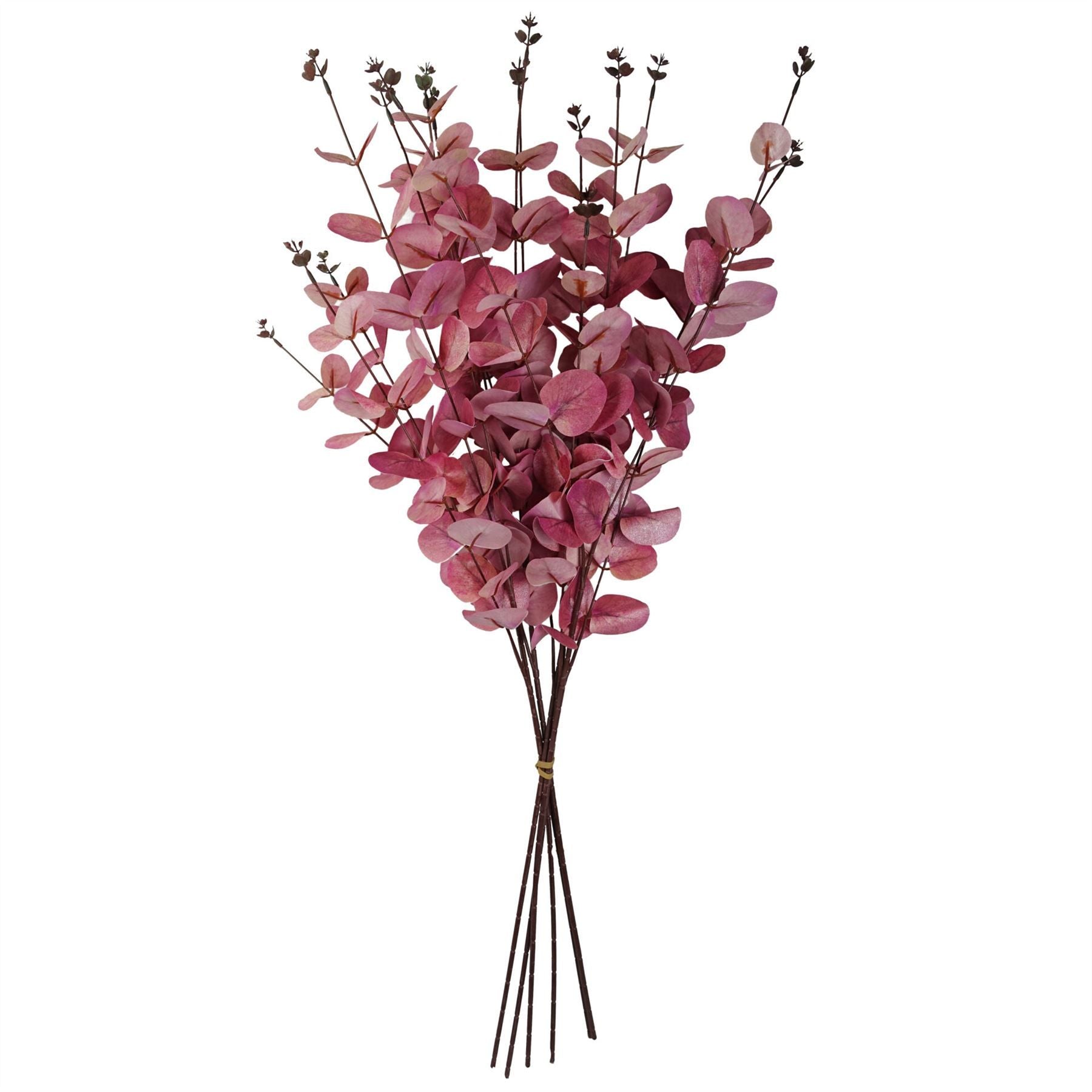 Realistic Pink Eucalyptus Foliage Stem 80cm Wired Shapable Stem