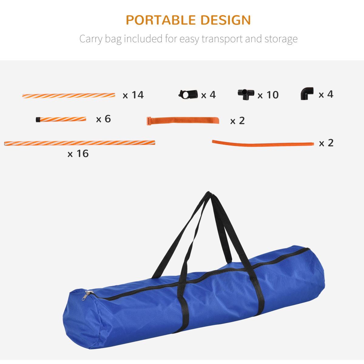 Pawhut Dog Agility Training Set with Adjustable High Jump Ring, Whistle and Storage Bag