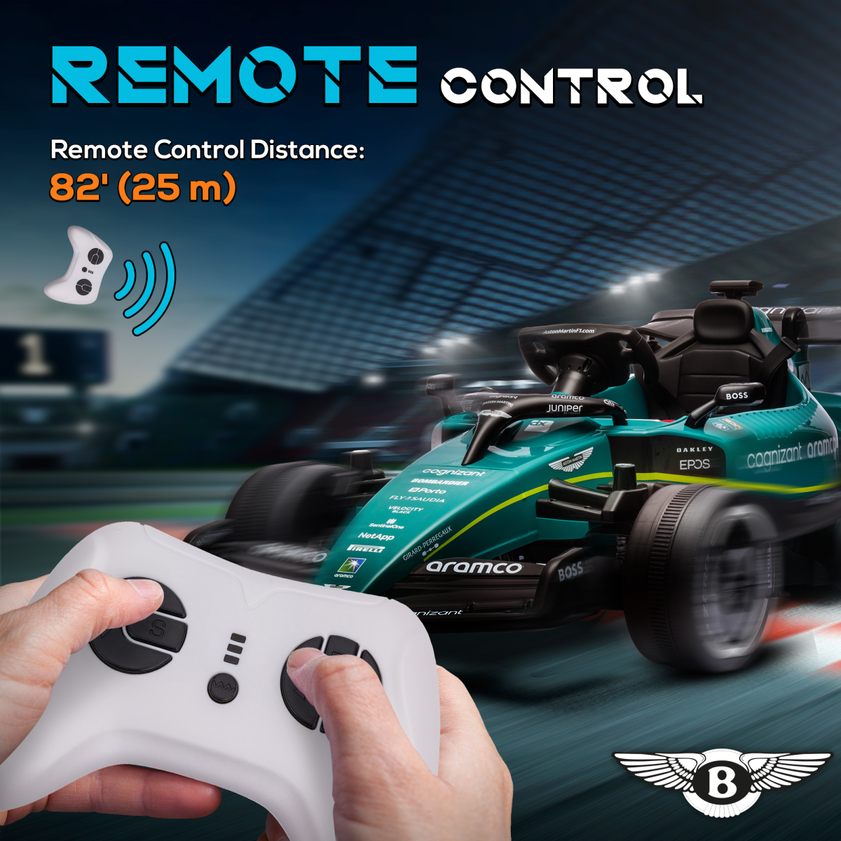 AIYAPLAY 12V Kids Electric Go Kart with Remote, Bluetooth & Lights