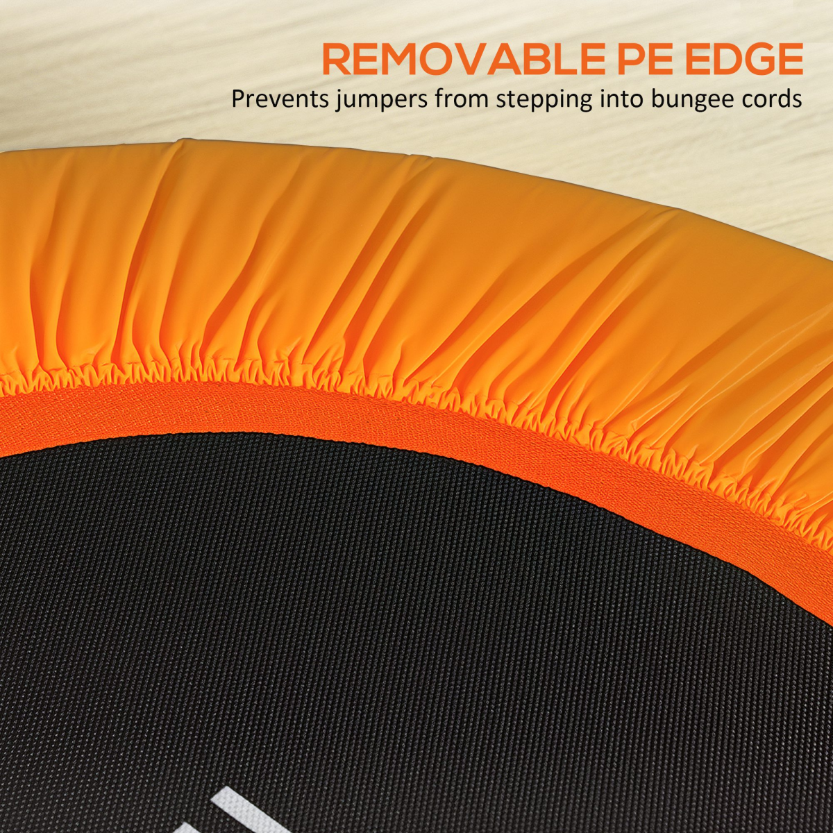 HOMCOM 40" Adult Mini Trampoline with Adjustable Handle, Orange