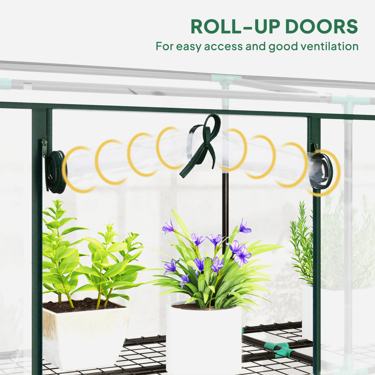 Outsunny 3-Tier Lean-to Mini Greenhouse with Clear Plastic Cover
