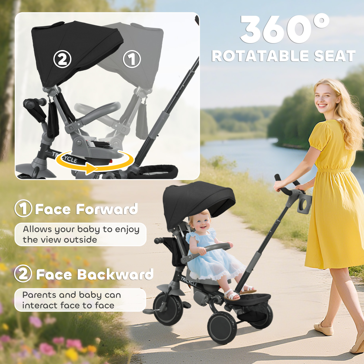 Kids Trike with Adjustable Backrest