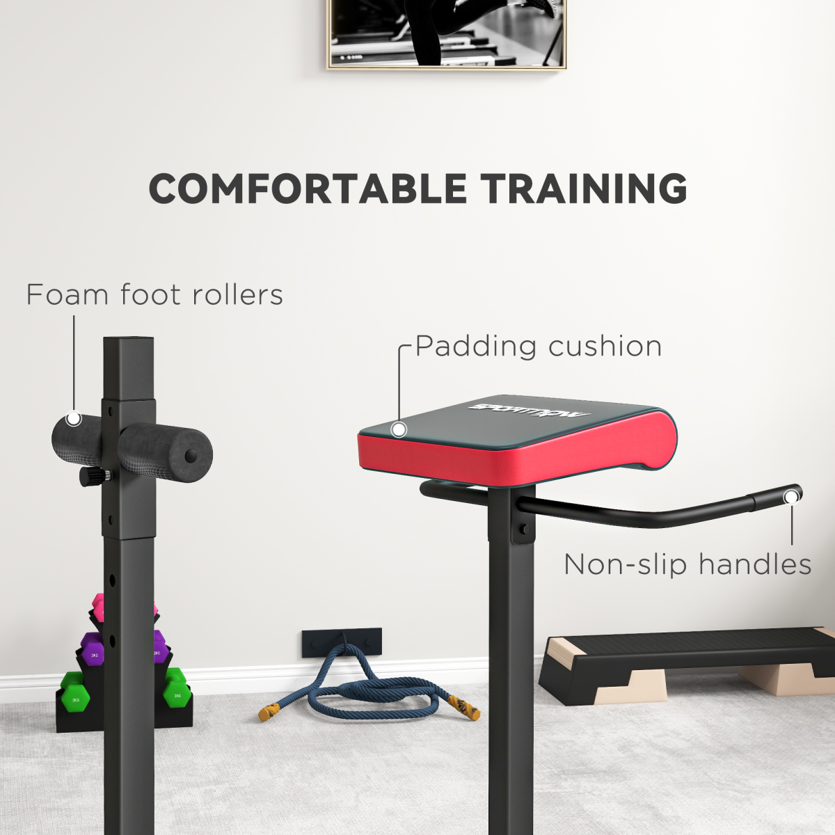 SPORTNOW Roman Chair Back Extension for Back, Abs & Glutes