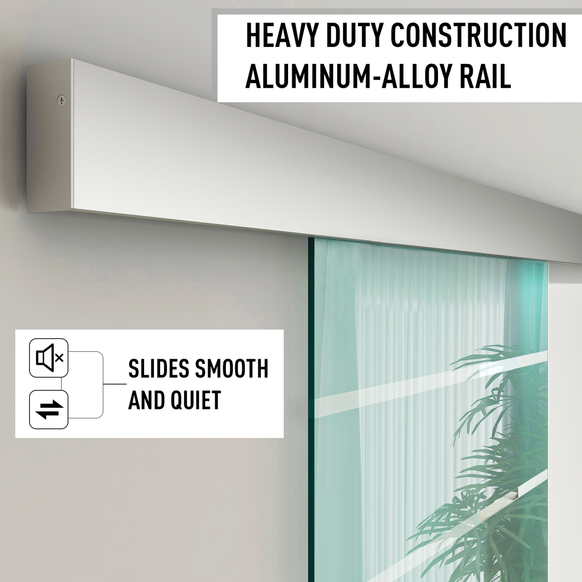 HOMCOM CE Certified Tempered Glass Sliding Barn Door Kit with Aluminum Alloy Rail, Frosted Stripe Design