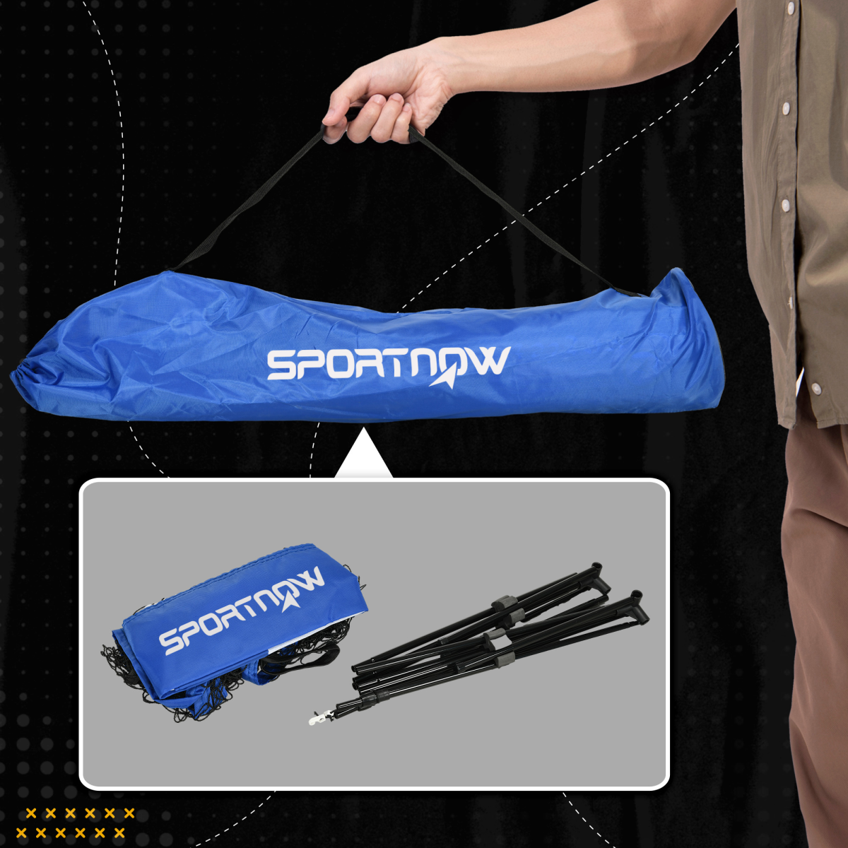 SPORTNOW Adjustable 4m Multi-Sport Net for Badminton, Tennis, Volleyball