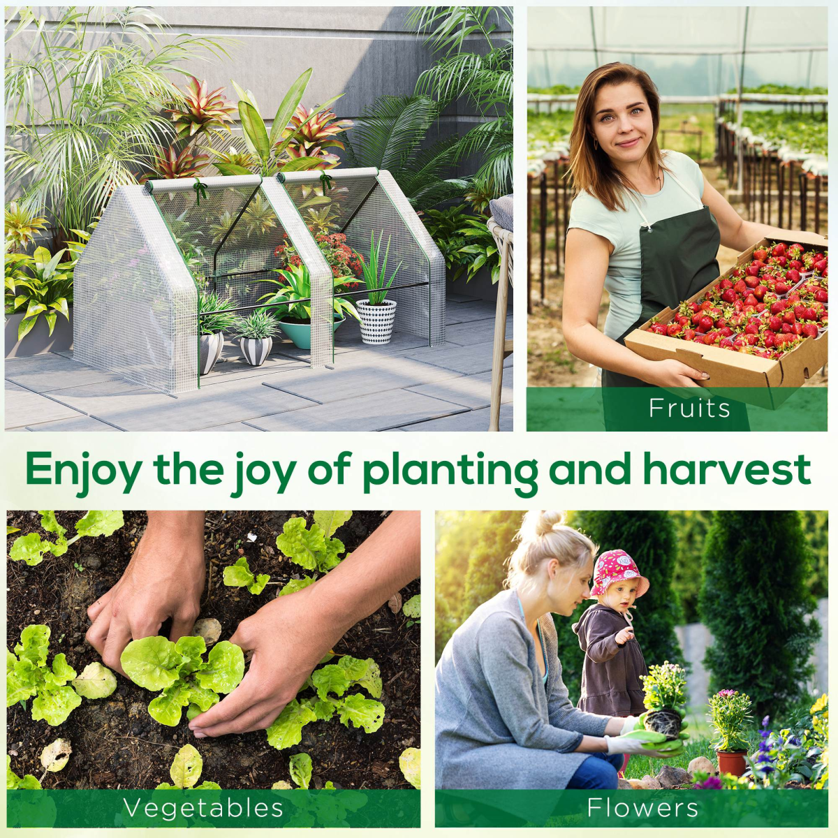 Outsunny Mini Portable Greenhouse Tunnel for Plants & Vegetables