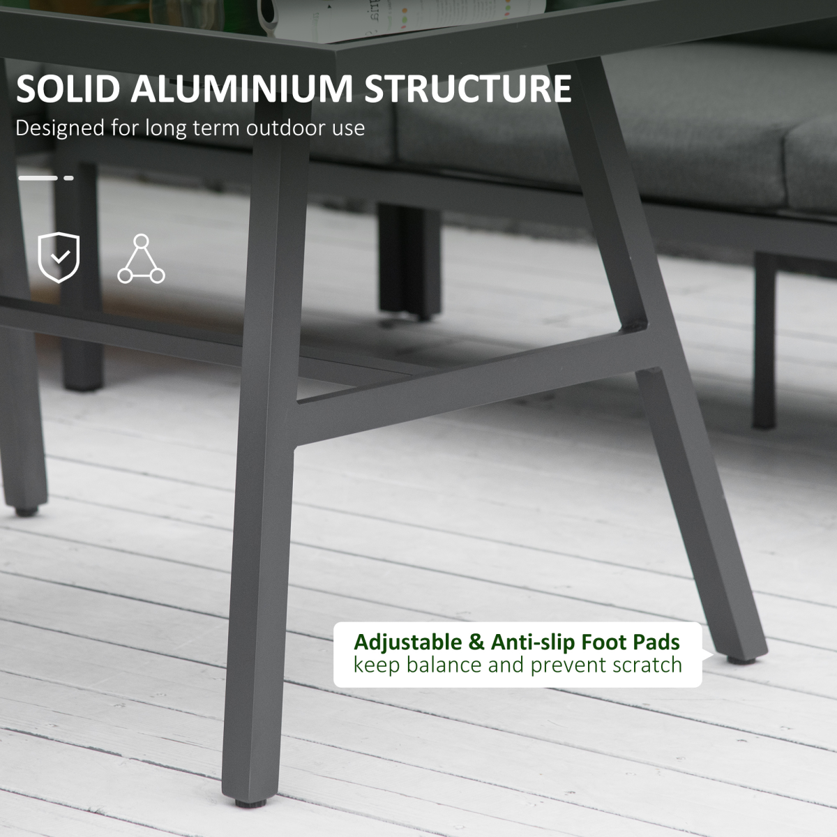 Outsunny 8-Seater Aluminium Garden Dining Set with Cushions