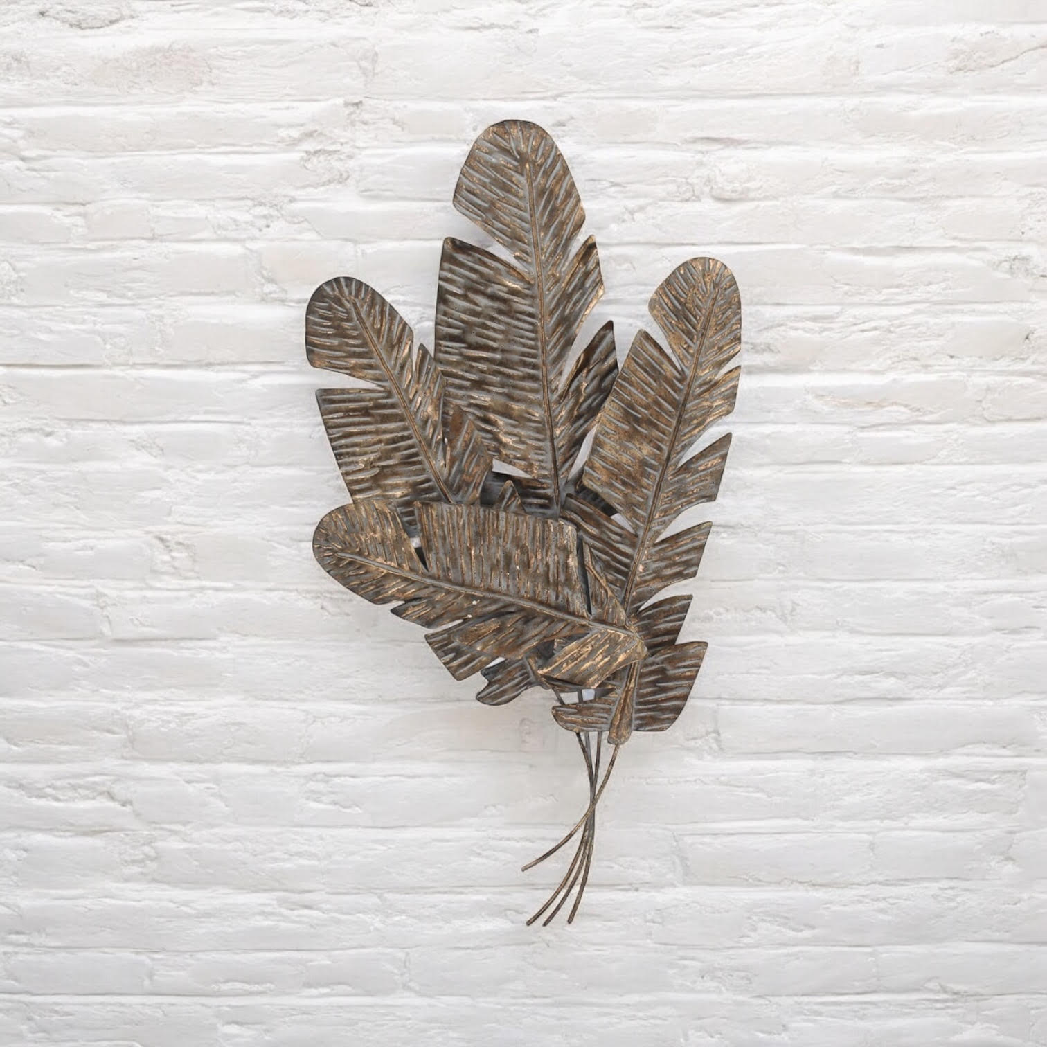 MSL 116cm Metal Feather Wall Decor Easy to Hang
