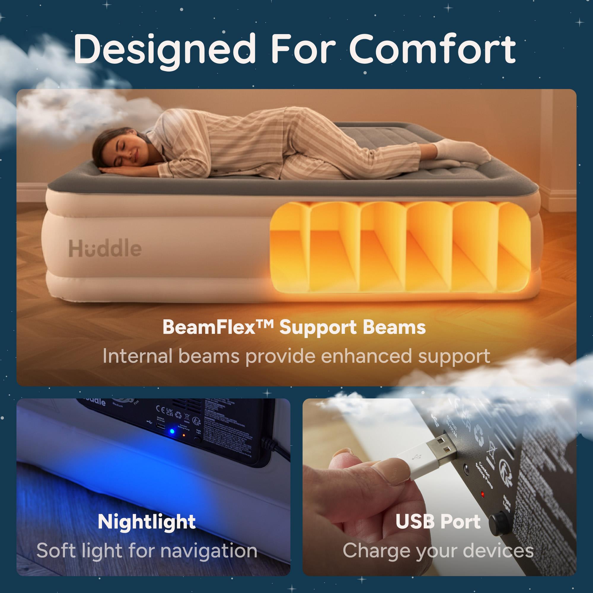 Huddle Never Deflate Air Bed - Double