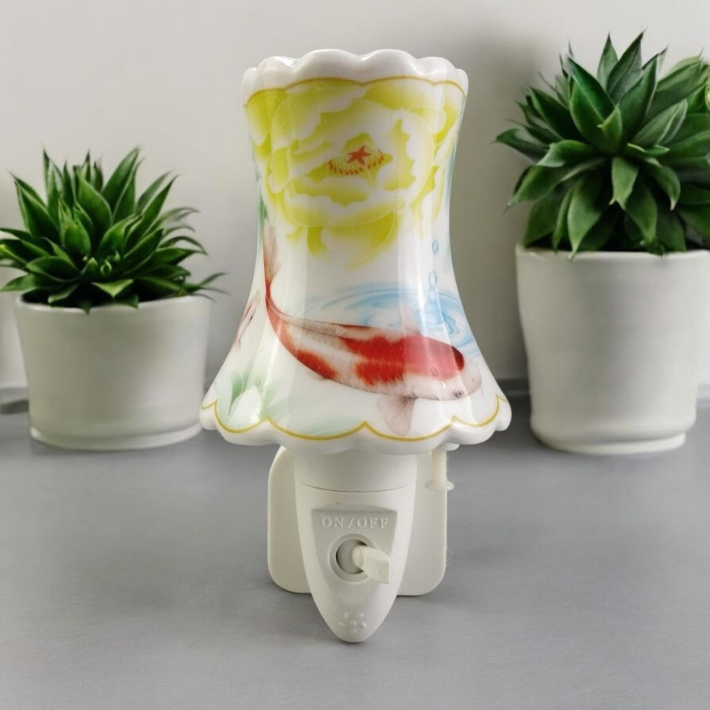 MSL Floral Goldfish Night Light, Hand Finished, LED Bulb