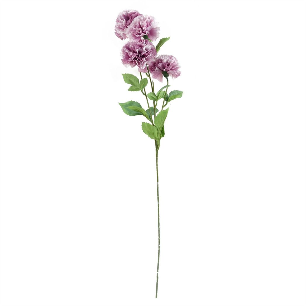Leaf Pack of 6 Pink Artificial Carnation Stems, 70cm, 24 Silk Flowers