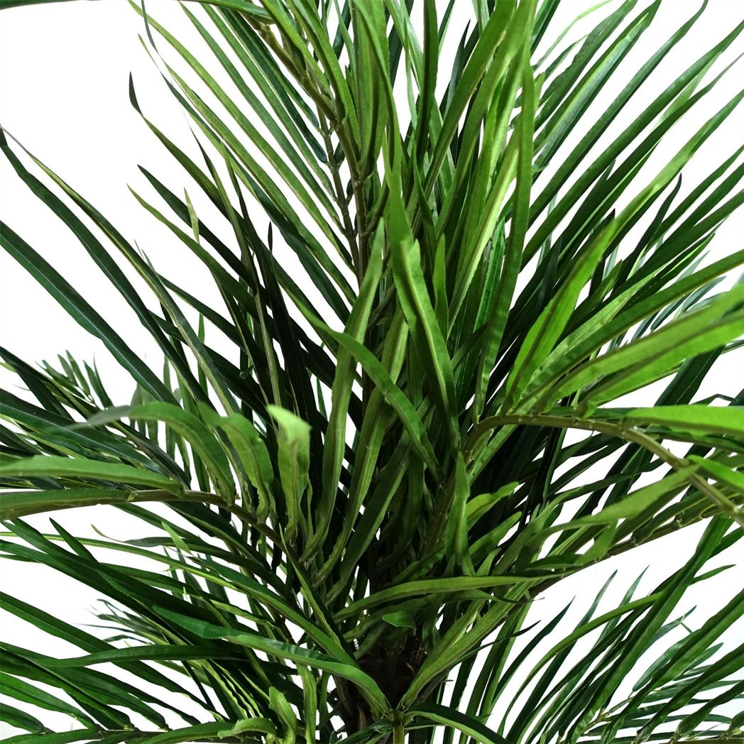Leaf 130cm Artificial Areca Palm Tree with Silk Leaves, Wired Branches and Weighted Black Pot