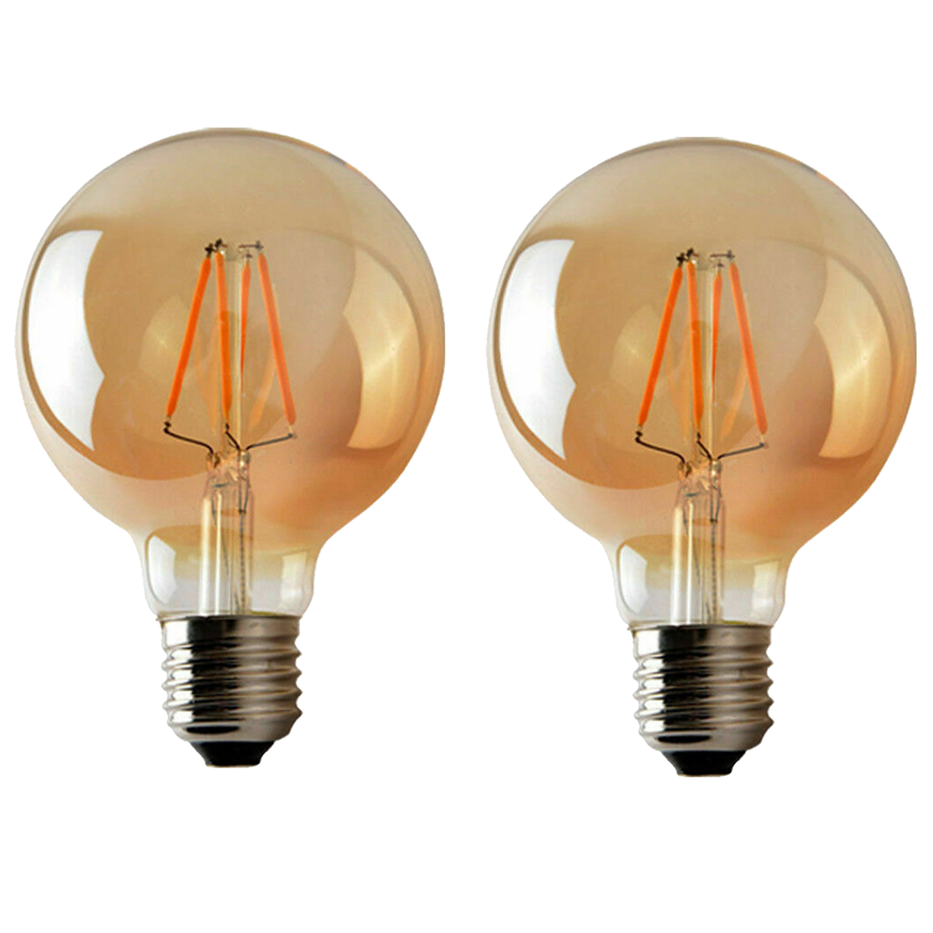 2Pack E27 LED Edison Dimmable Vintage Amber Glass Warm white 2700K Light Bulbs ,